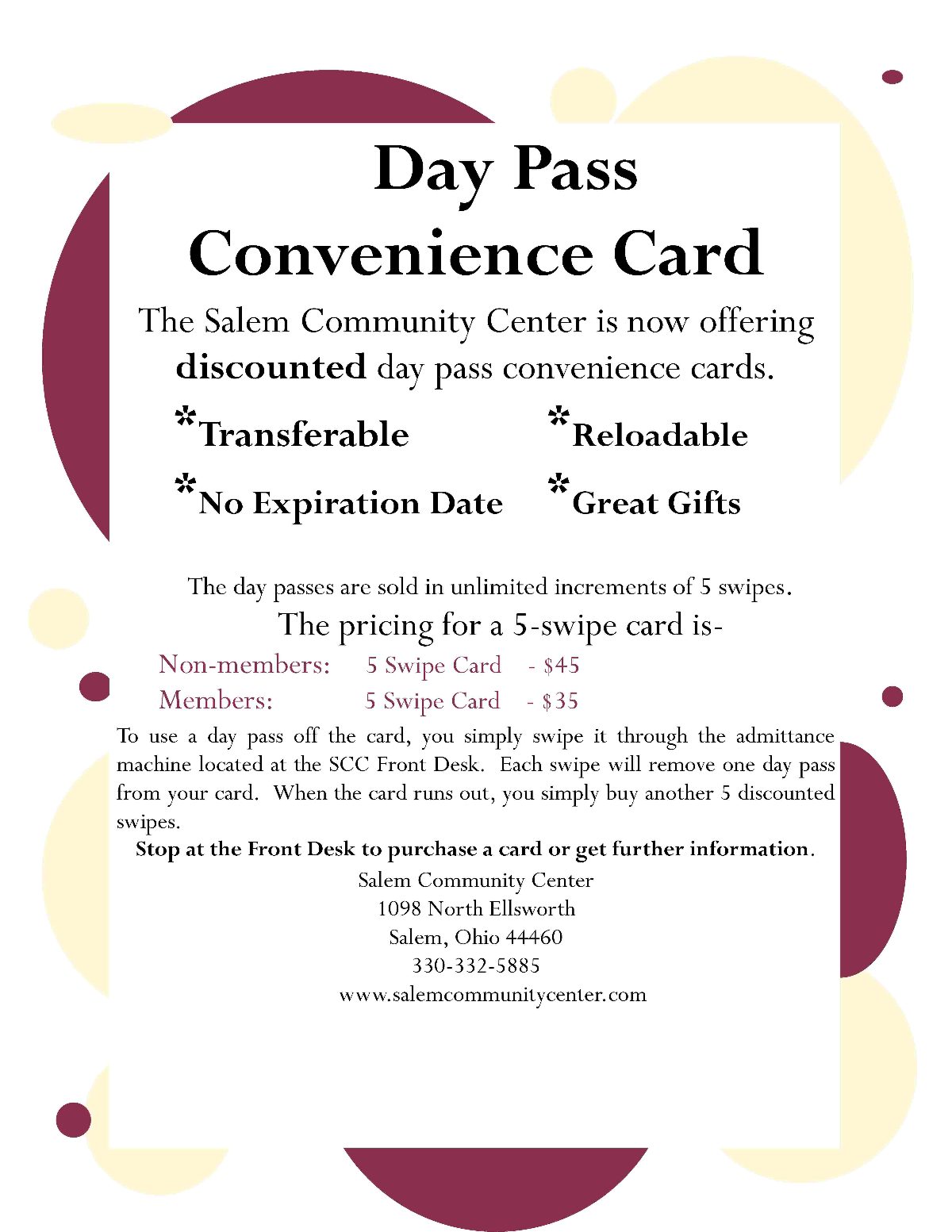 Day Pass Convenience Card