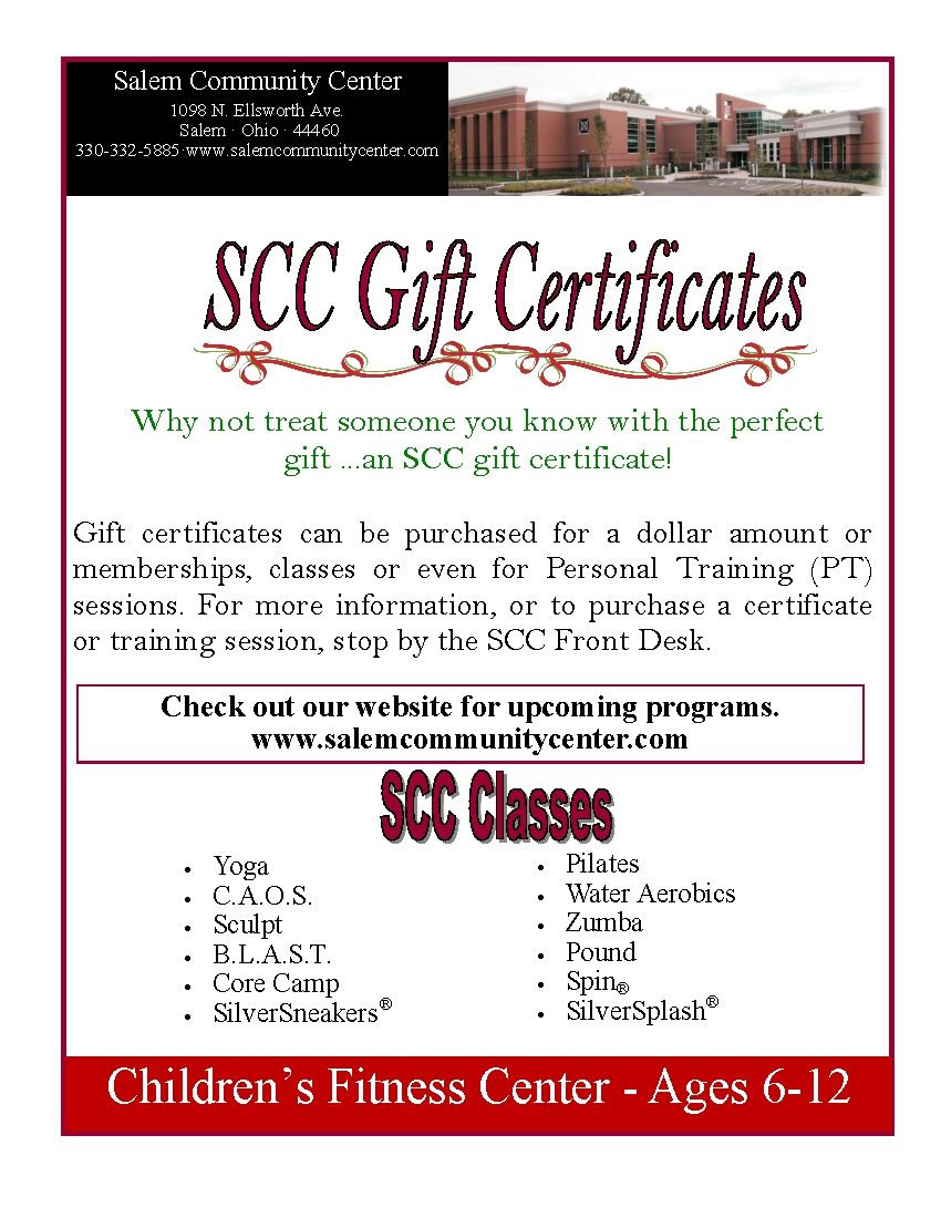 SCC Gift Certificates
