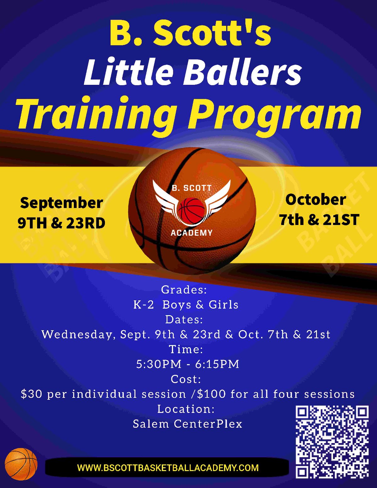 Preview of the B. Scott’s Little Ballers Training Program flyer