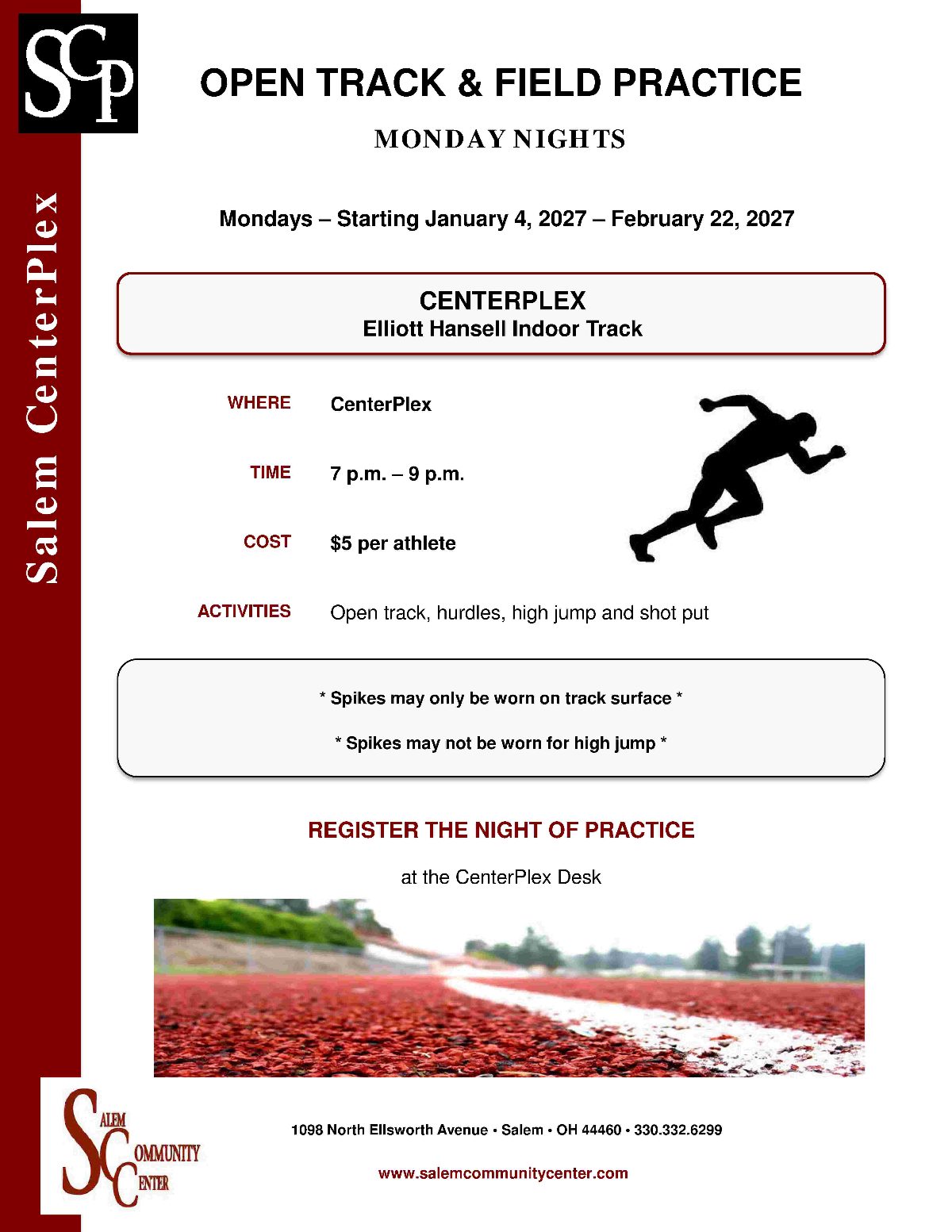 Preview of the Open Track & Field Practice flyer