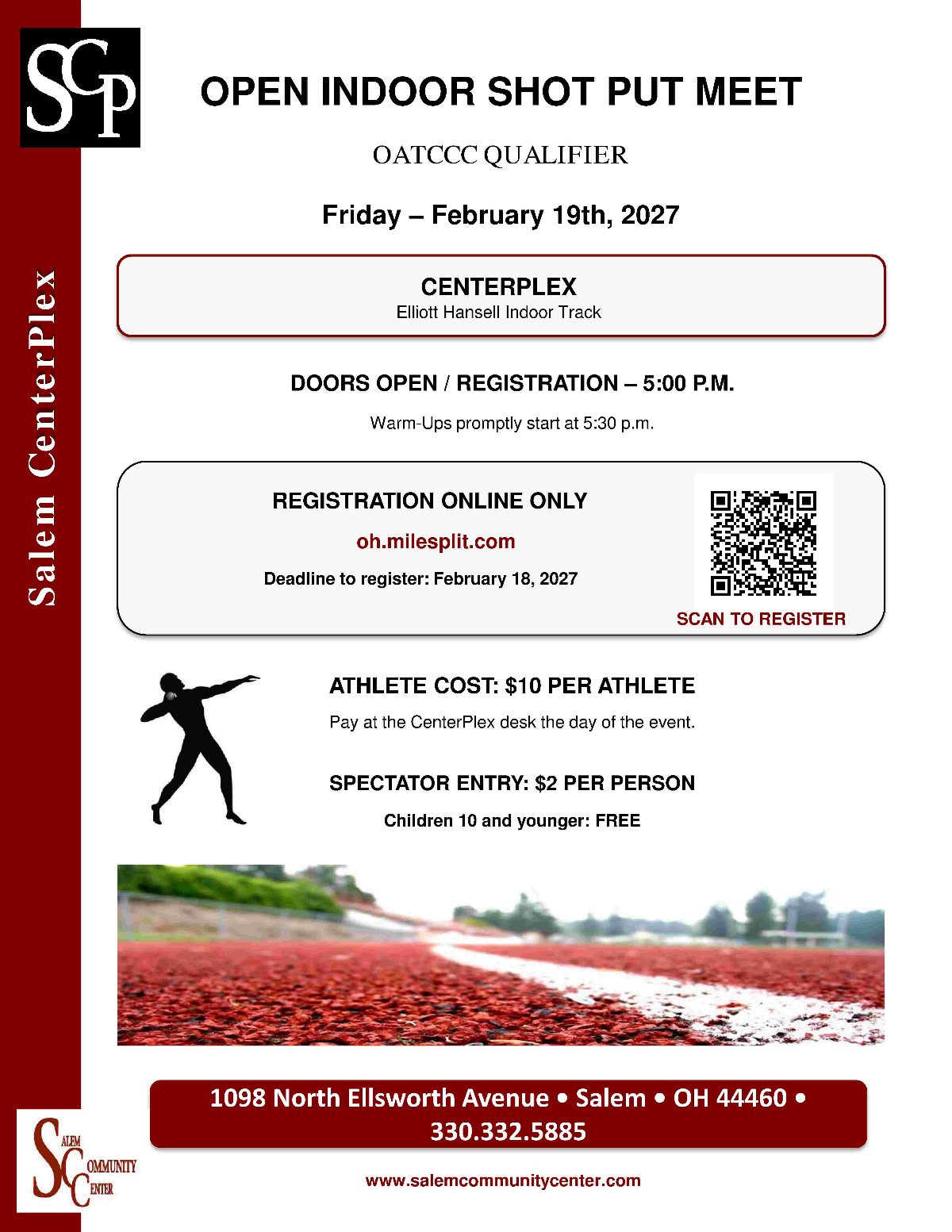 Preview of the Open Indoor Shot Put Meet flyer